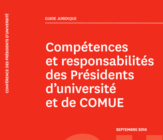 « Compétences et responsabilités des présidents d’université et de COMUE » : la version renouvelée du guide est disponible