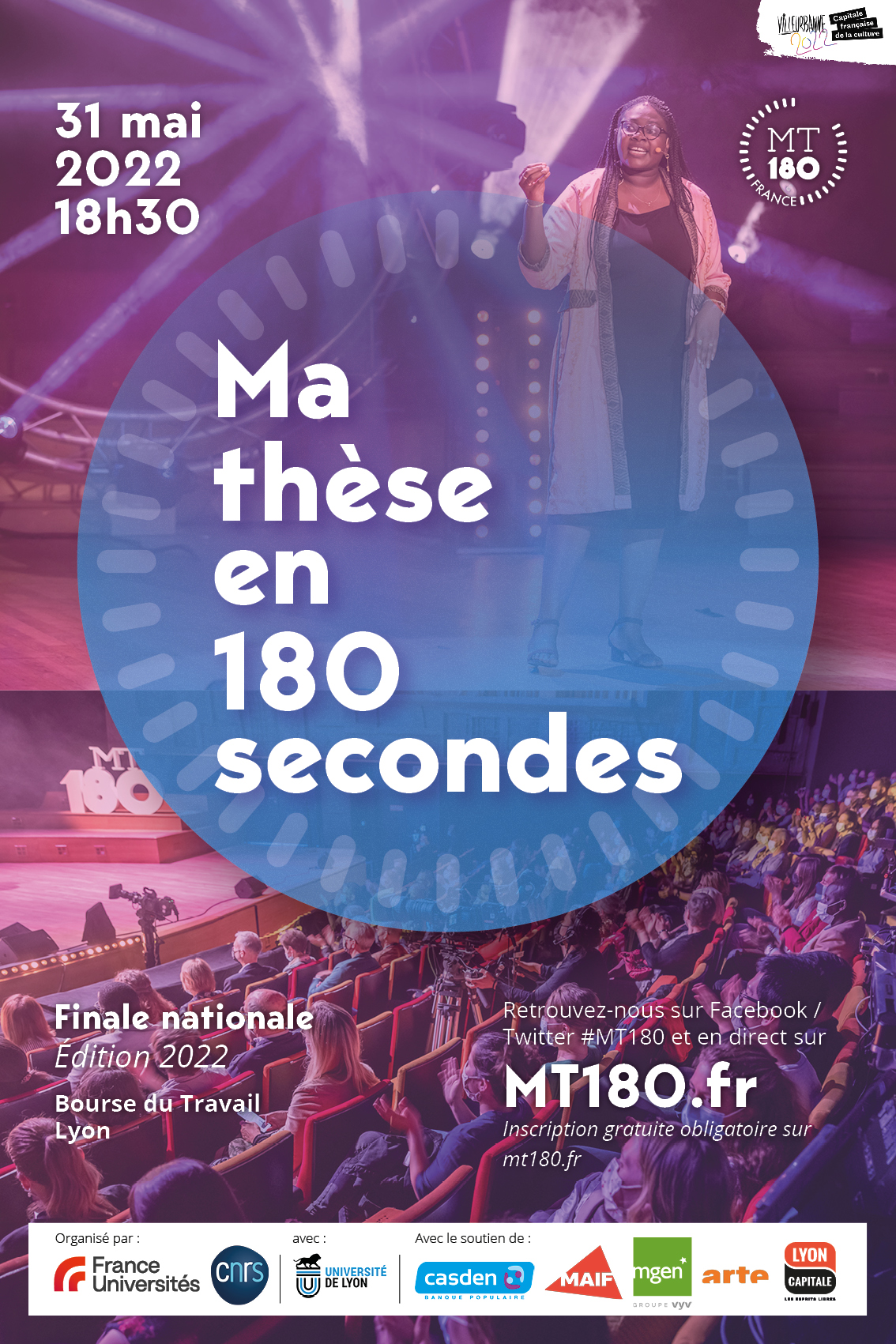 Ne manquez pas la finale nationale de « Ma thèse en 180 secondes » le 31 mai en direct de Lyon 